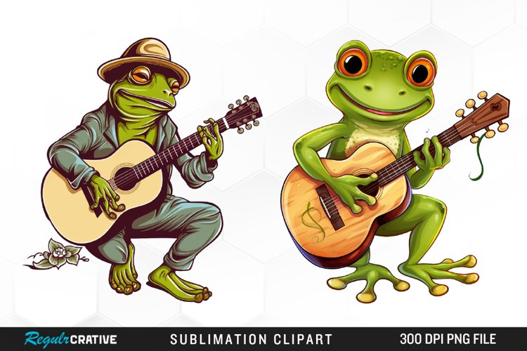 Watercolor Frogs Sublimation PNG Clipart