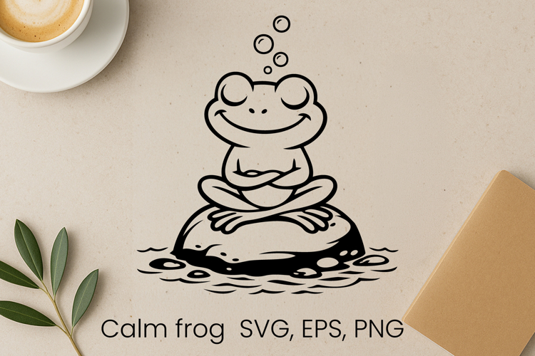 Cozy calm frog SVG design | Funny animal character SVG