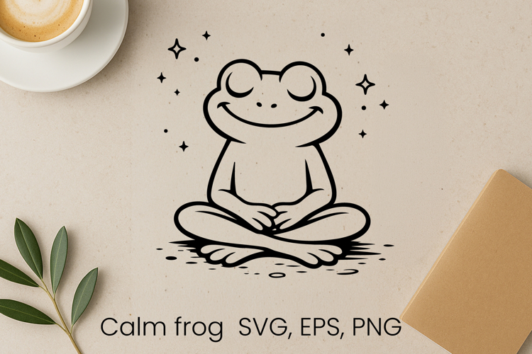 Cozy calm frog SVG design | Funny animal character SVG