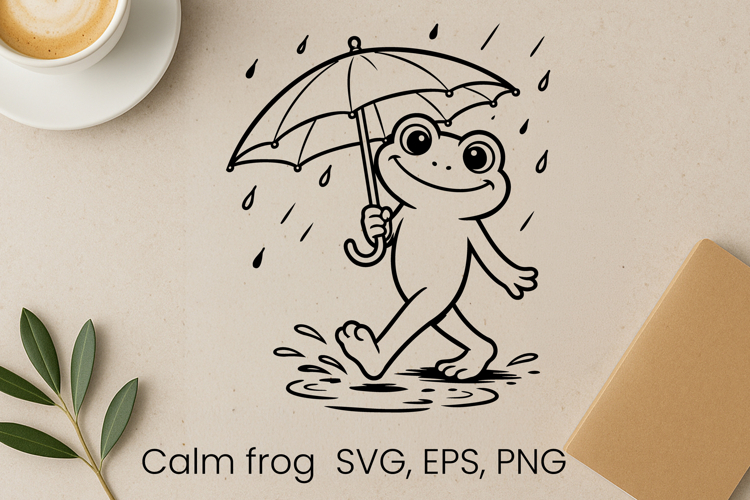 Cozy calm frog SVG design | Funny animal character SVG