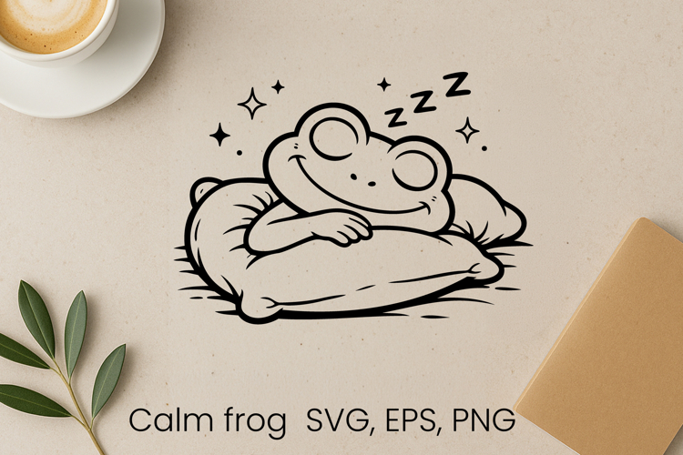 Cozy calm frog SVG design | Funny animal character SVG