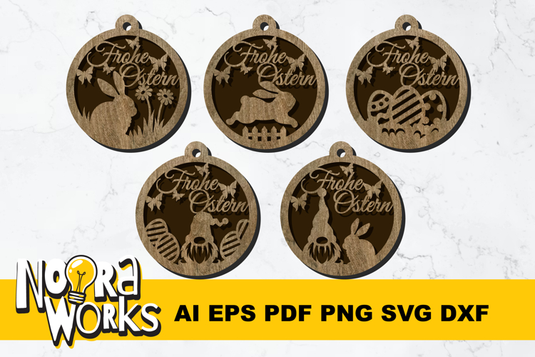 Frohe Ostern Door Wreath Svg