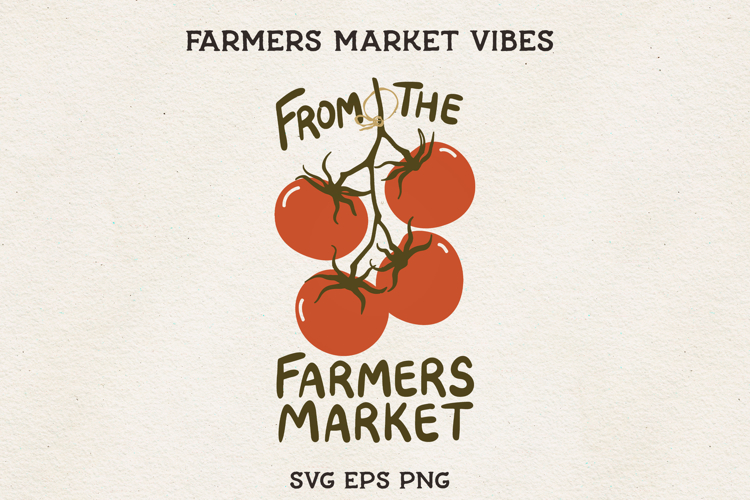 From The Farmers Market Tomato Branch SVG Botanical PNG