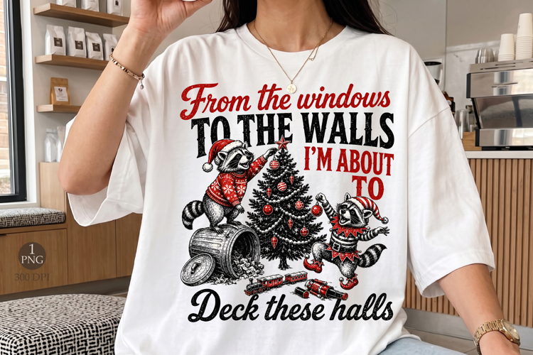 From The Windows To The Walls PNG,Funny Christmas Raccoon
