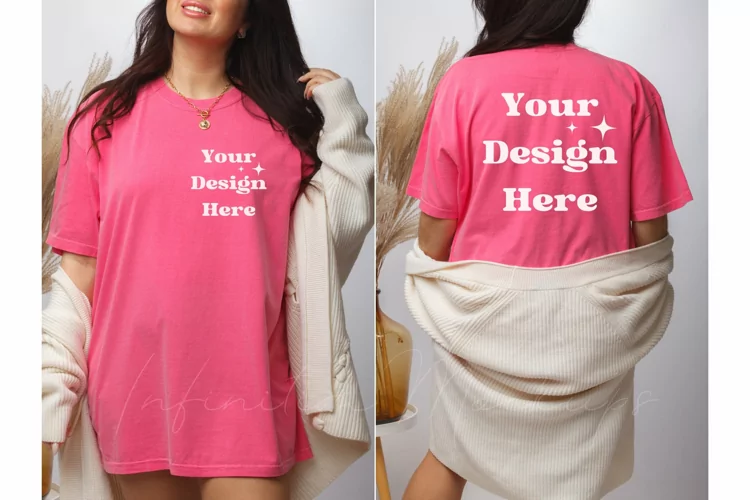 Front and Back Comfort Colors 1717 Crunchberry mockup