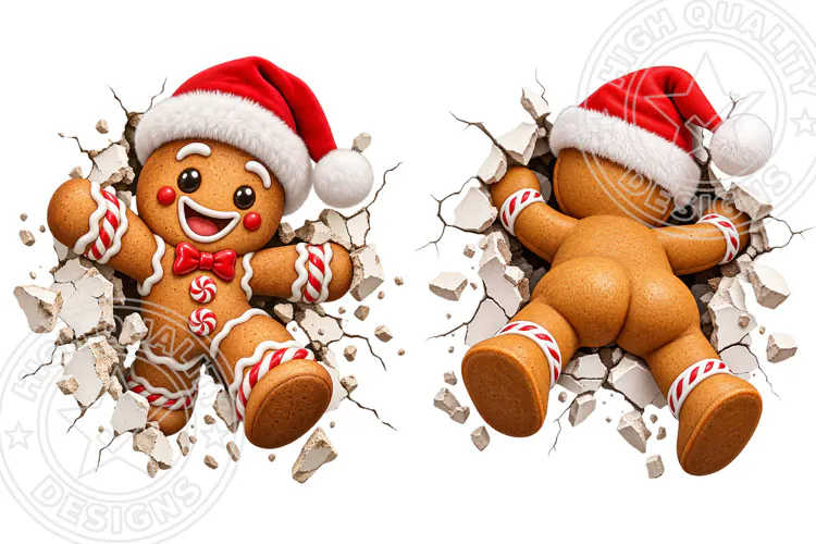 Front & Back Christmas Gingerbread Shirt PNG