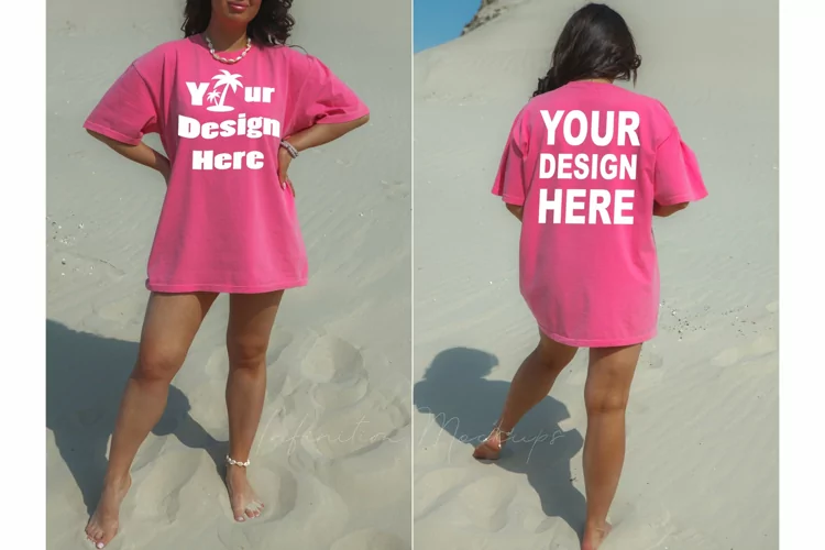 Front Back Comfort Colors 1717 Crunchberry mockup Summer