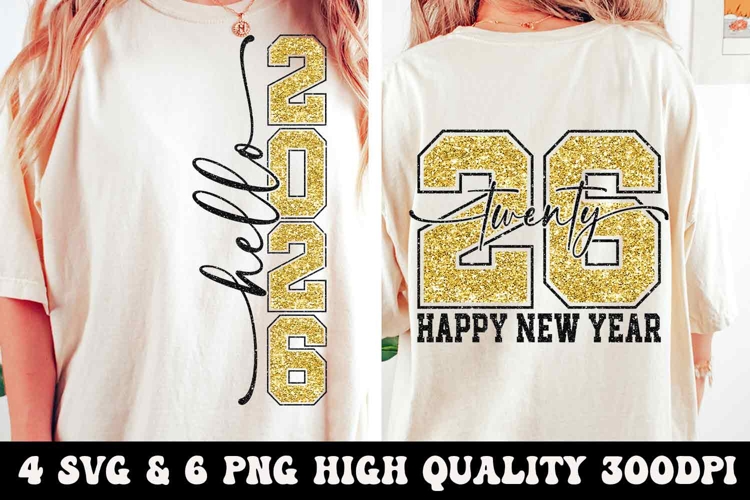 Happy New Year Svg Png Glitter New Year Crew Trendy Design