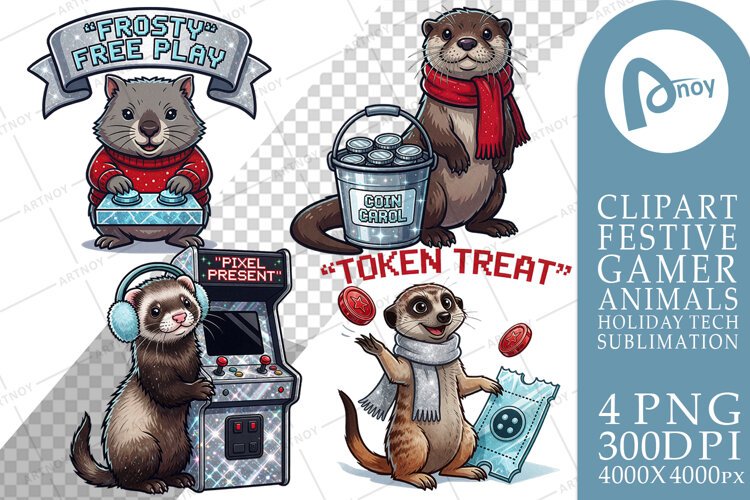 Frostlight Arcade Holiday Crew Sublimation example image 1