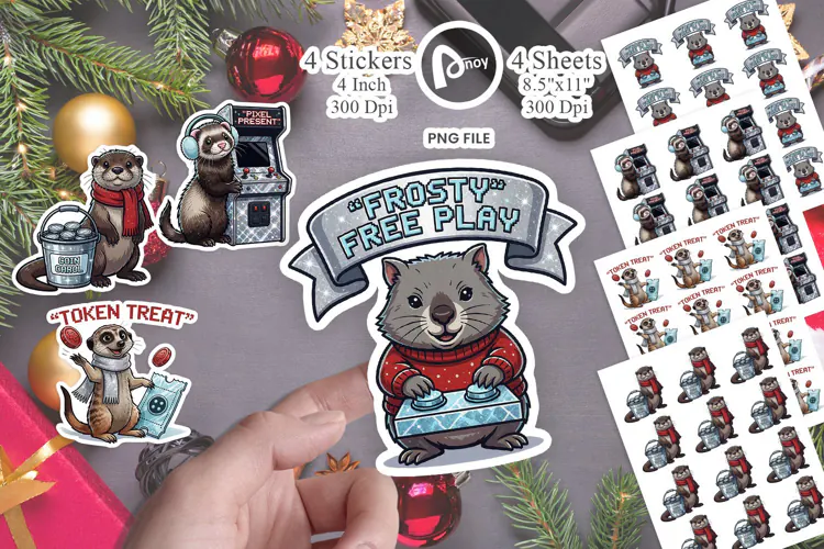 Frostlight Arcade Holiday Crew Sticker