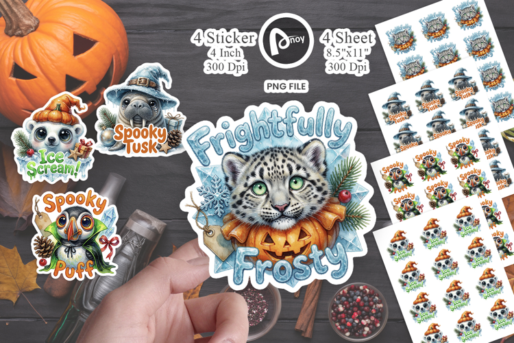 Big-Eyed Arctic Halloween Sticker