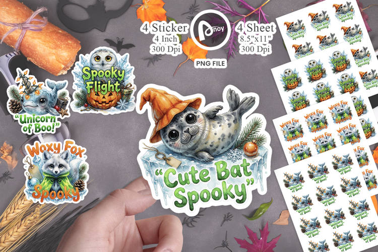 Big-Eyed Arctic Halloween Sticker