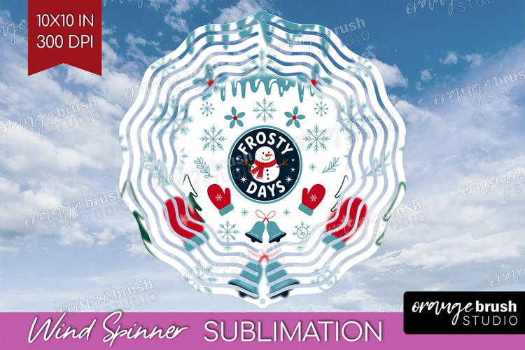 Frosty Days Xmas Wind Spinner Sublimation PNG Christmas