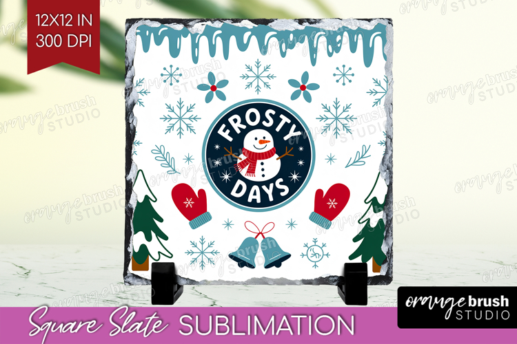Frosty Days Xmas Slate PNG Christmas Square Slate