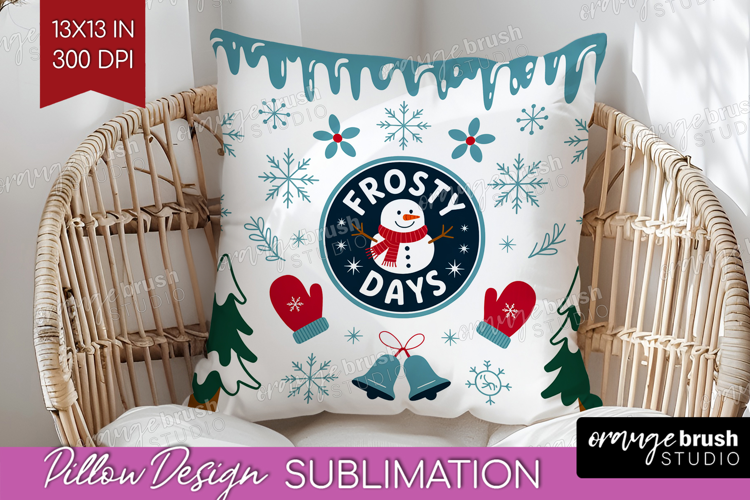 Frosty Days Xmas Pillow Sublimation Christmas Pillow Cover