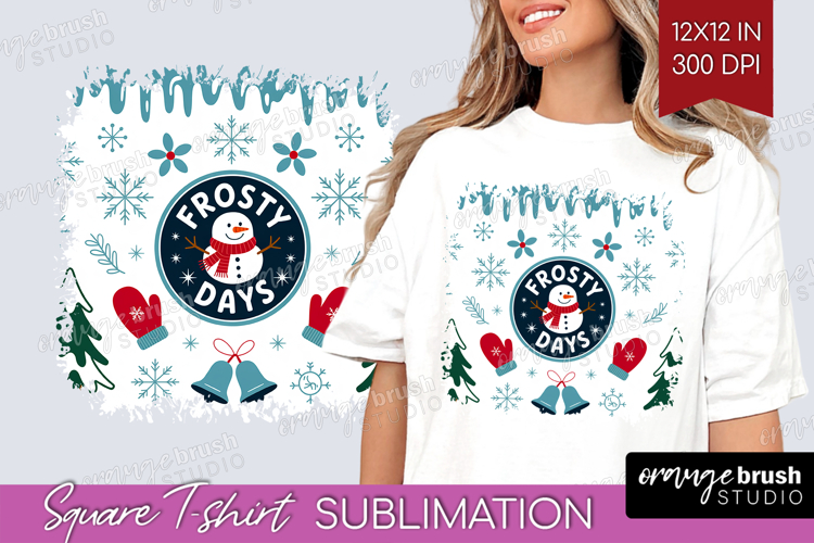 Frosty Days Xmas Square Tshirt Background Christmas PNG