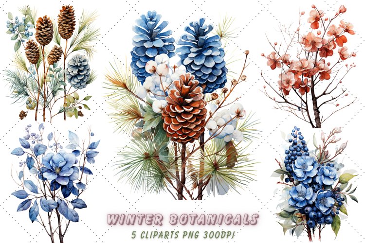 Frosty Flora Watercolor Clipart Bundle,clipart of winter clothes,winter clipart images,cute winter clipart,Winter Floral Prints,Winter Botanicals,Winter Botanical Illustrations,Winter Botanical Decor,Winter Botanical Art Bundle,Winter Botanical Watercolor