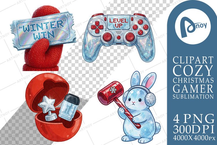 Frosty RGB Arcade Holiday Animals Sublimation example image 1