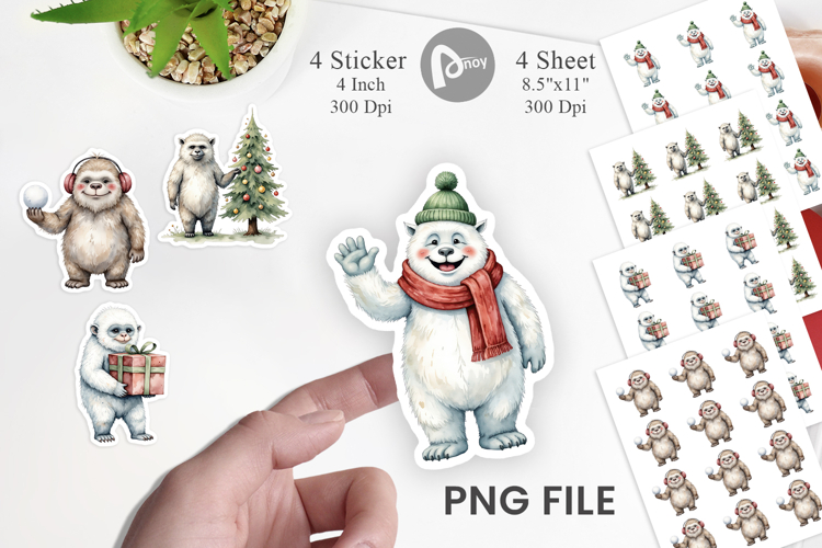 Frosty Yeti Friends Sticker