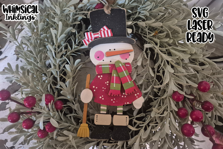 Frosty Fella Snowmen Ornament Laser SVG