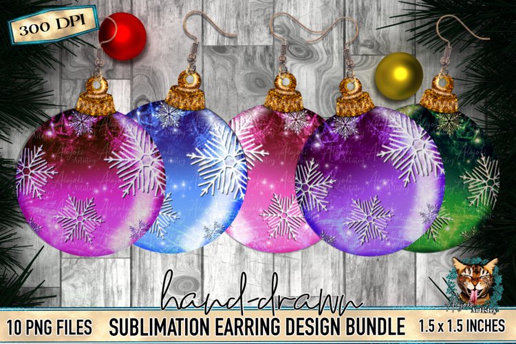 Sublimation earring design, sublimation earring, sublimation ornament, ornament earring, Christmas ornament