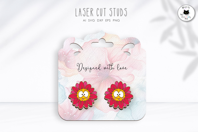 Dahlia Flower Stud Earrings | Laser Cut Spring Earrings