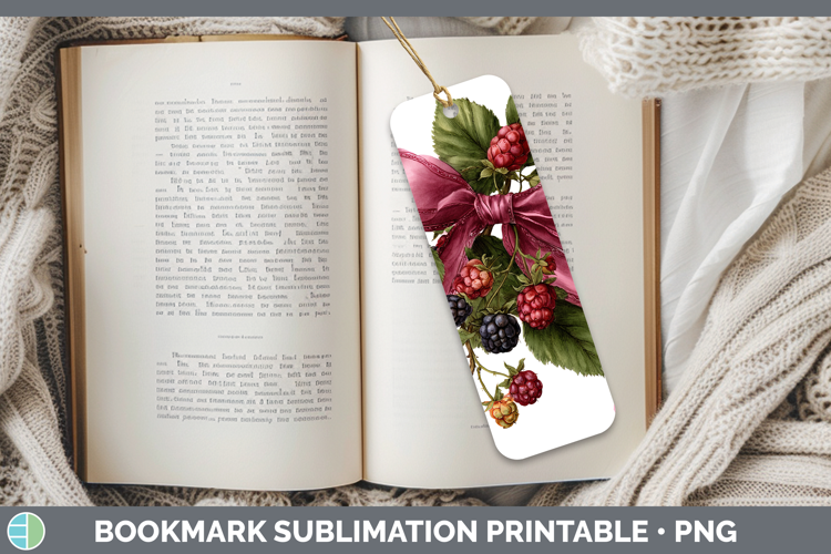 Fruit Bows Berries Bookmark Sublimation Printable Designs