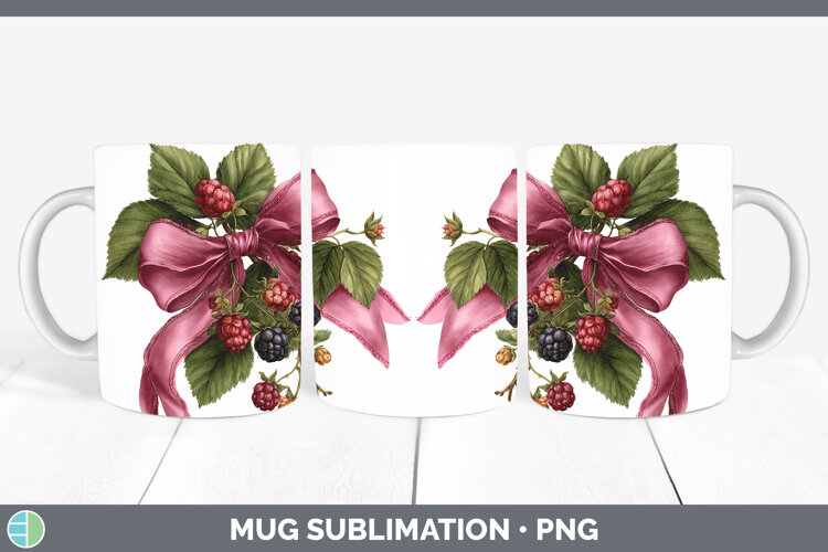 GorgeousFruit Bows Mug Wrap design.