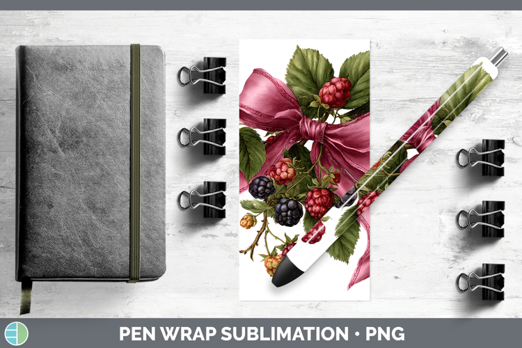 Fruit Bows Berries Pen Wrap Sublimation Pen Designs