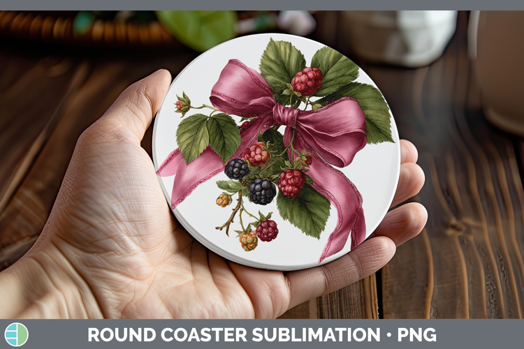 Fruit Bows Berries Round Coaster Sublimation Coaster Designs