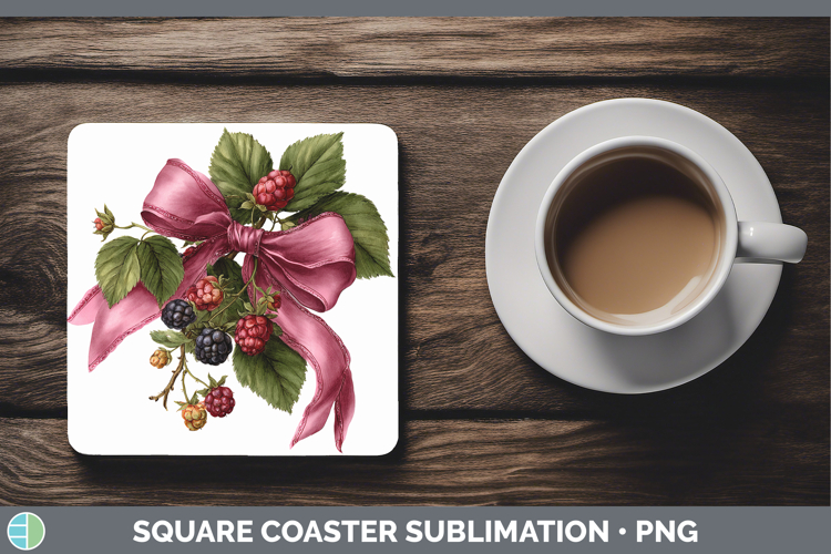 Fruit Bows Berries Square Coaster Sublimation Coaster Design