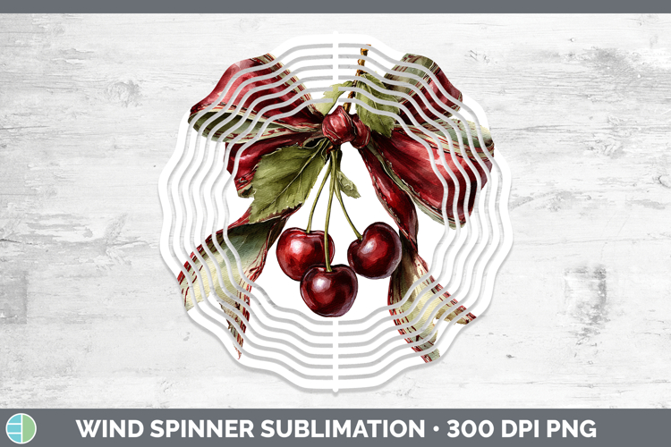 Fruit Bows Cherries Wind Spinner Sublimation Spinner Designs