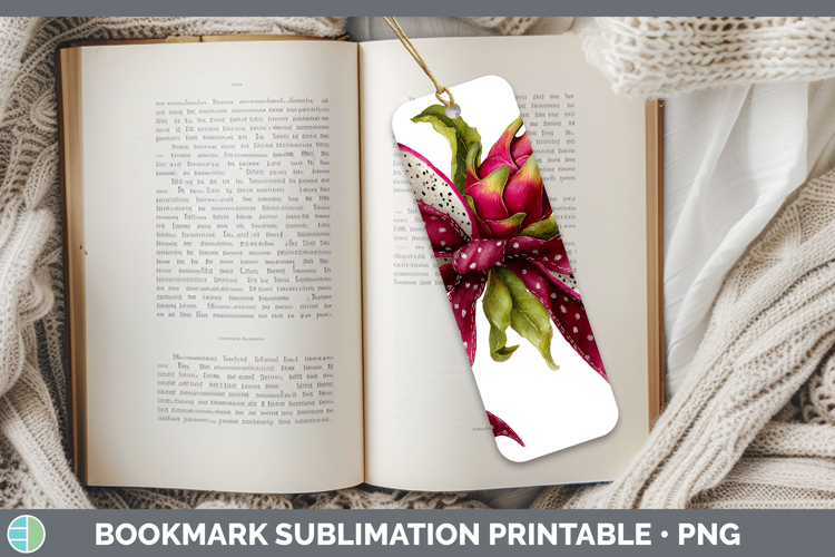 Fruit Bows Dragonfruit Bookmark Sublimation Printable Design