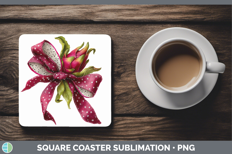 Fruit Bows Dragonfruit Square Coaster Sublimation Coaster De