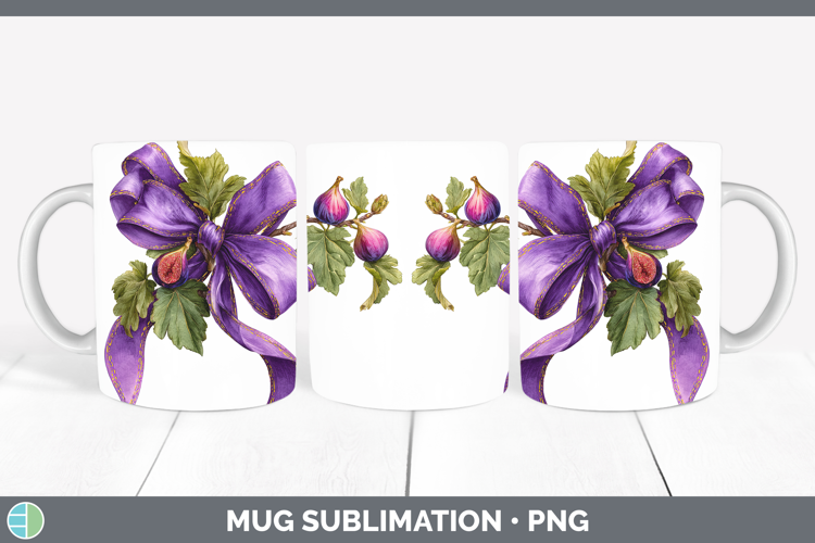 Fruit Bows Figs Mug Wrap Sublimation Coffee Cup Designs