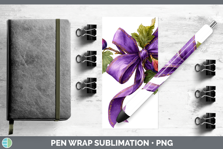 Fruit Bows Figs Pen Wrap Sublimation Pen Designs