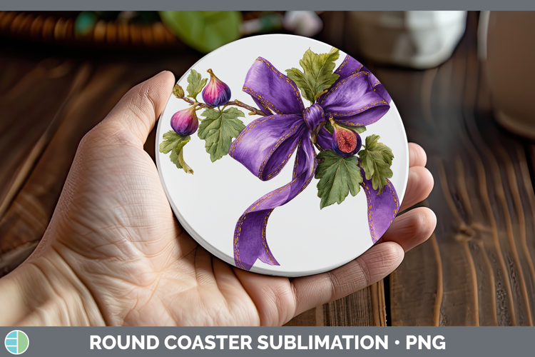 Fruit Bows Figs Round Coaster Sublimation Coaster Designs