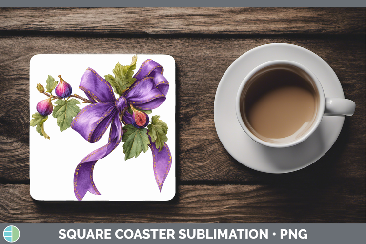 Fruit Bows Figs Square Coaster Sublimation Coaster Designs