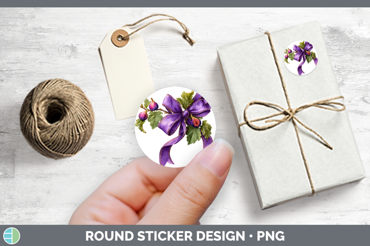 Fruit Bows Figs Stickers | Round Labels Designs