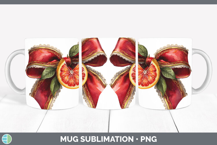 GorgeousFruit Bows Mug Wrap design.