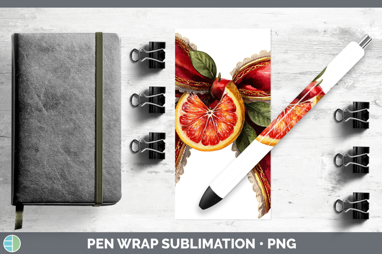 Fruit Bows Grapefruit Pen Wrap Sublimation Pen Designs