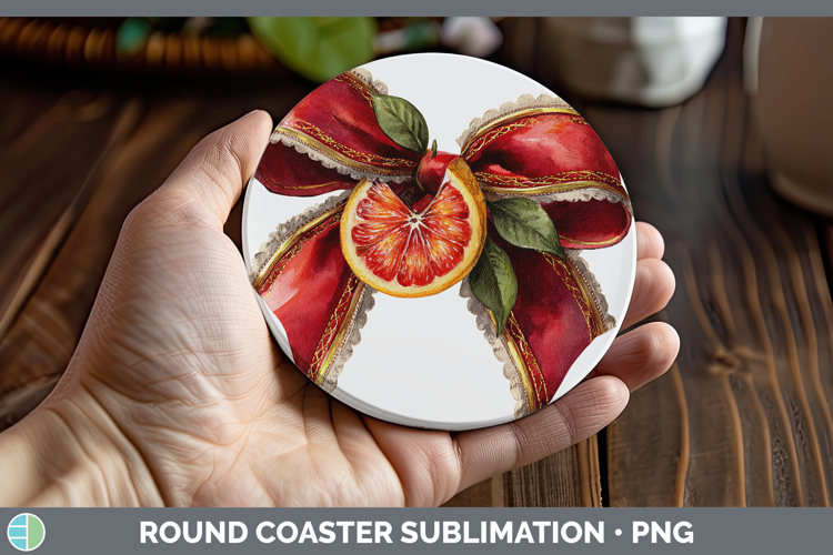 Fruit Bows Grapefruit Round Coaster Sublimation Coaster Desi