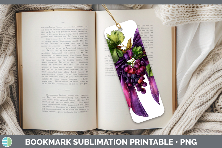 Fruit Bows Grapes Bookmark Sublimation Printable Designs