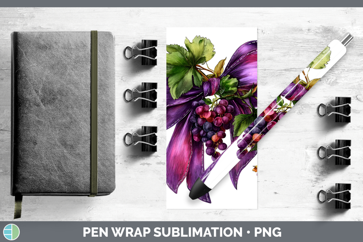 Fruit Bows Grapes Pen Wrap Sublimation Pen Designs
