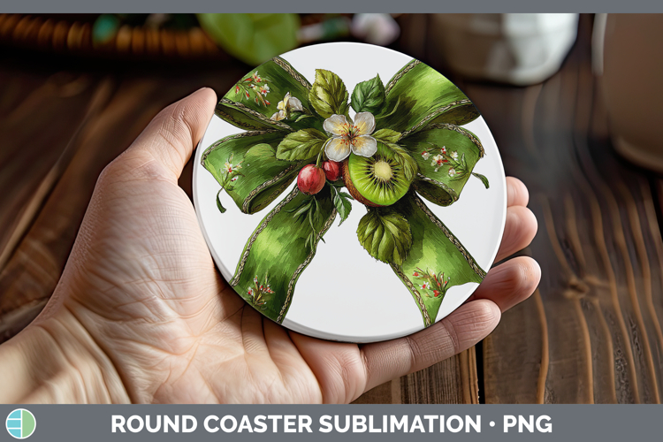 Fruit Bows Kiwi Round Coaster Sublimation Coaster Designs