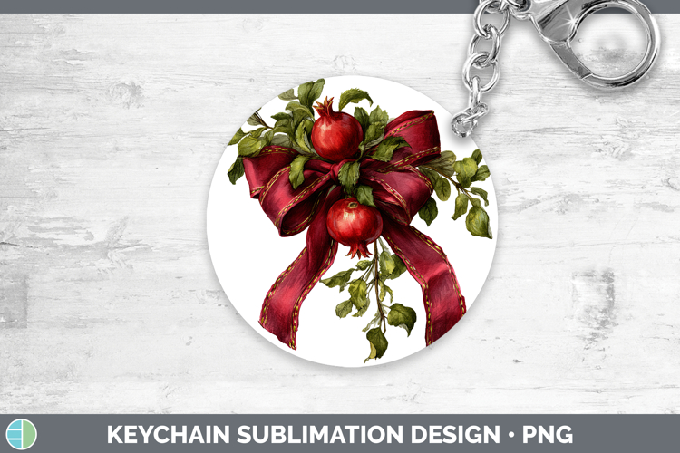 Fruit Bows Pomegranate Keychain Sublimation Keyring Designs