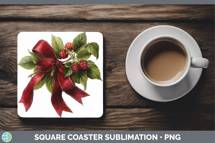 GorgeousFruit Bows Square Coaster design.