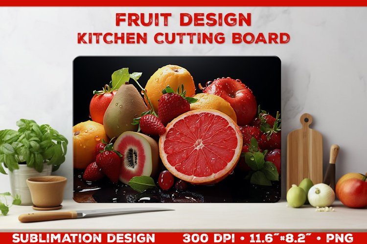 Kitchen Cutting Board: Fruity Culinary Elegance example image 1