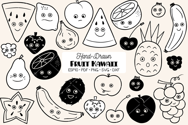 Fruit Kawaii | Hand Drawn Food Characters