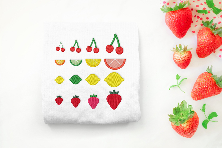 Cute Fruit Micro Embroidery File Set